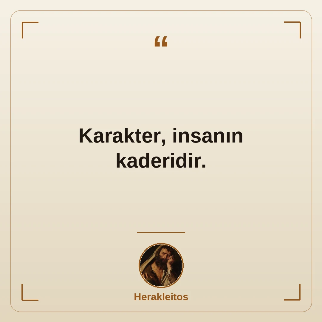 Karakter, insanın kaderidir.