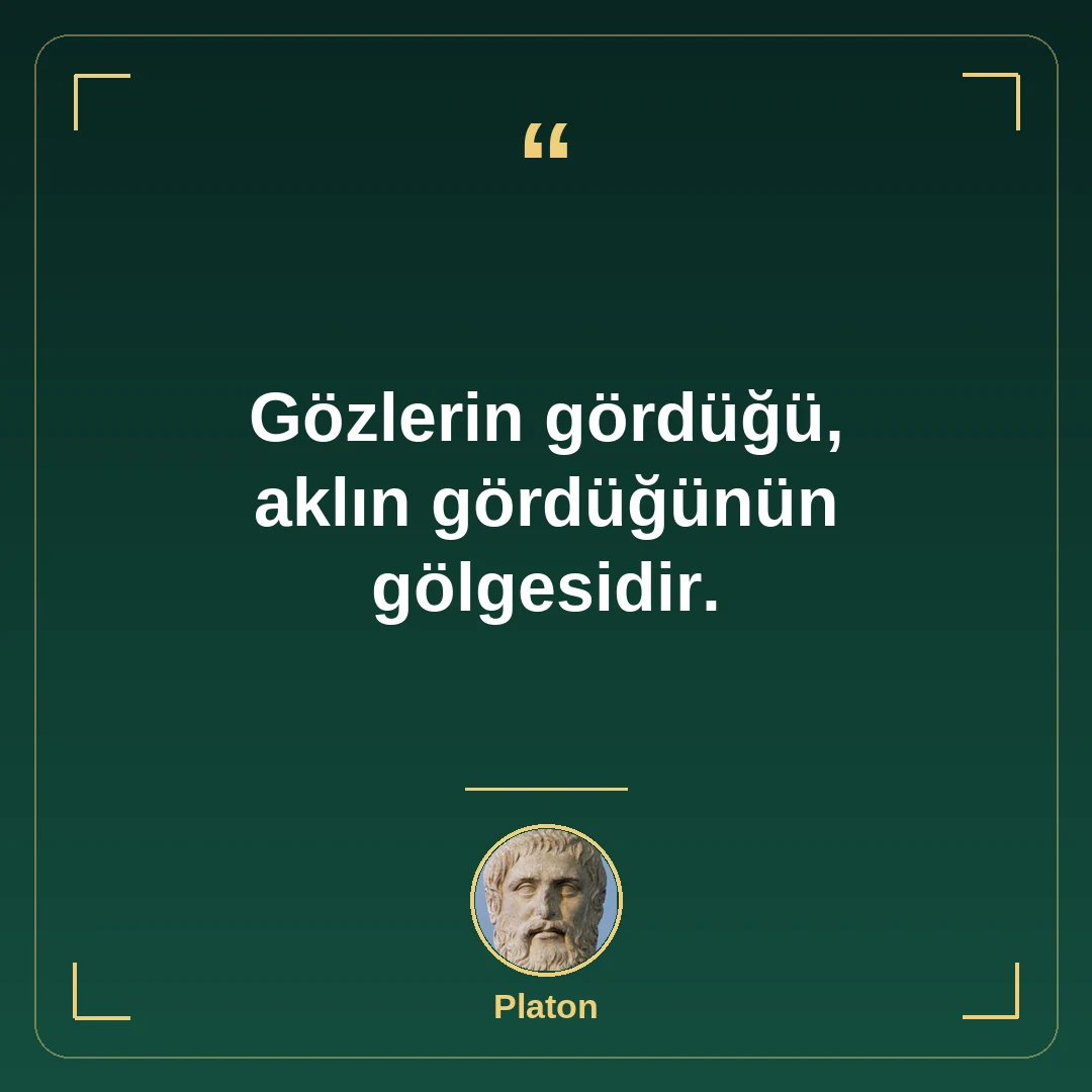 Gözlerin gördüğü, aklın gördüğünün gölgesidir.
