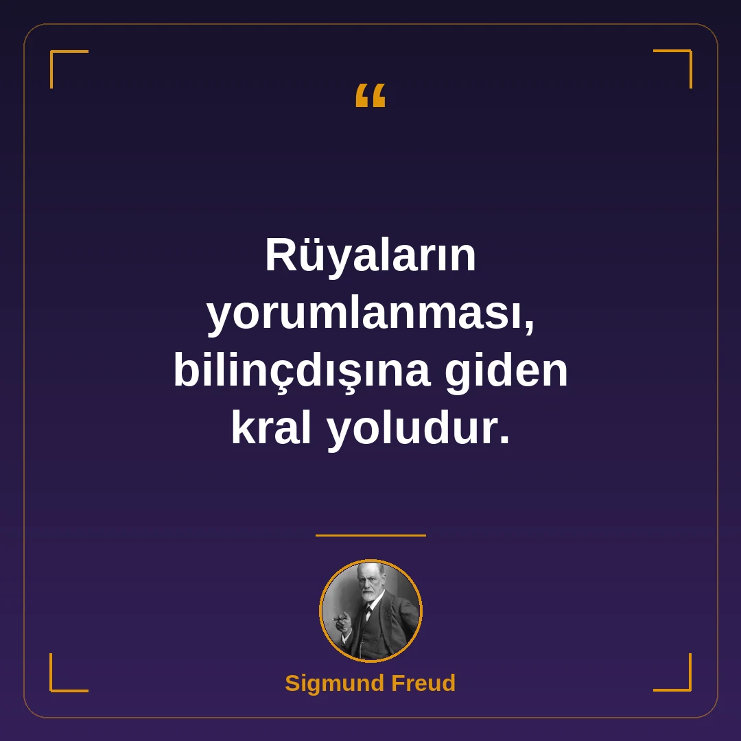 Rüyaların yorumlanması, bilinçdışına giden kral yoludur.