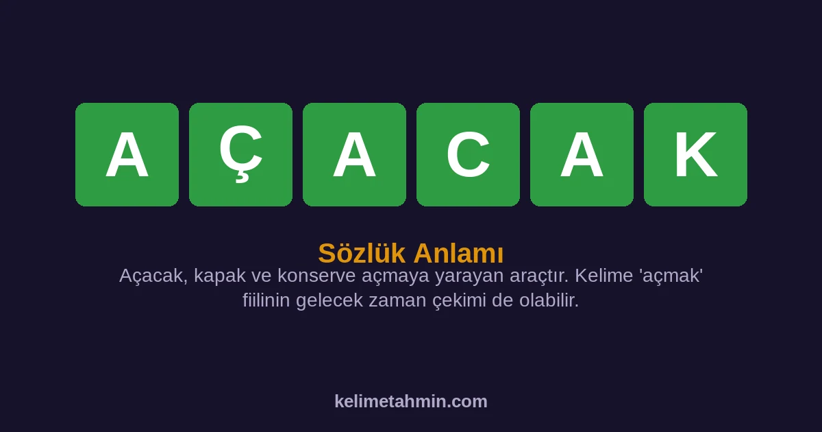 AÇACAK AÇACAK — anlamı ve örnek cümleler