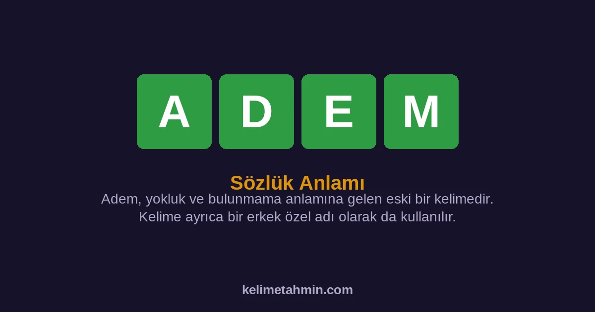 ADEM ADEM — anlamı ve örnek cümleler