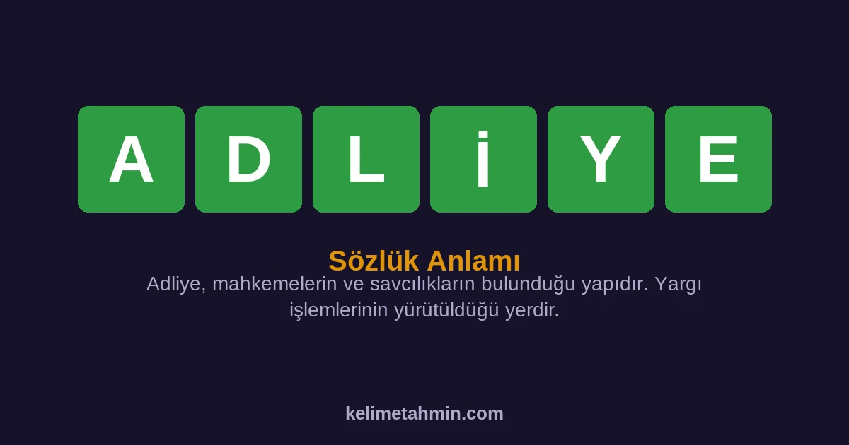ADLİYE ADLİYE — anlamı ve örnek cümleler