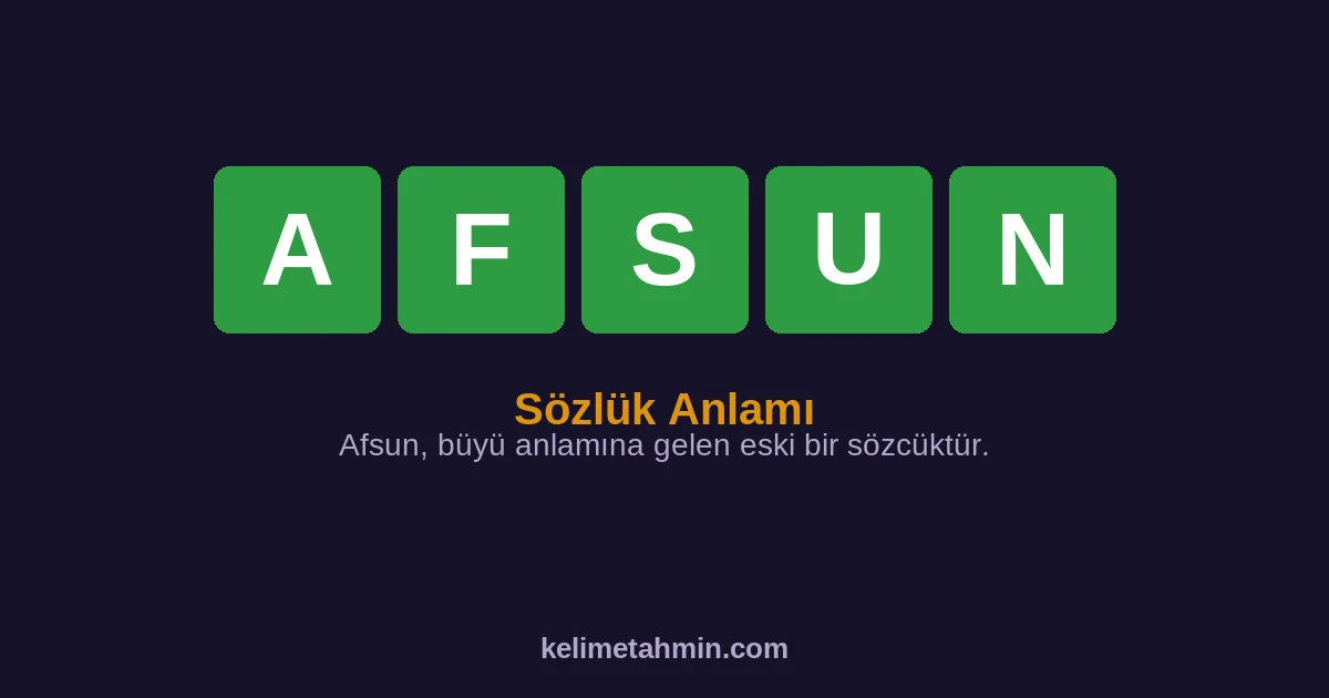 AFSUN AFSUN — anlamı ve örnek cümleler
