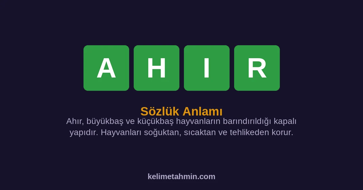 AHIR AHIR — anlamı ve örnek cümleler