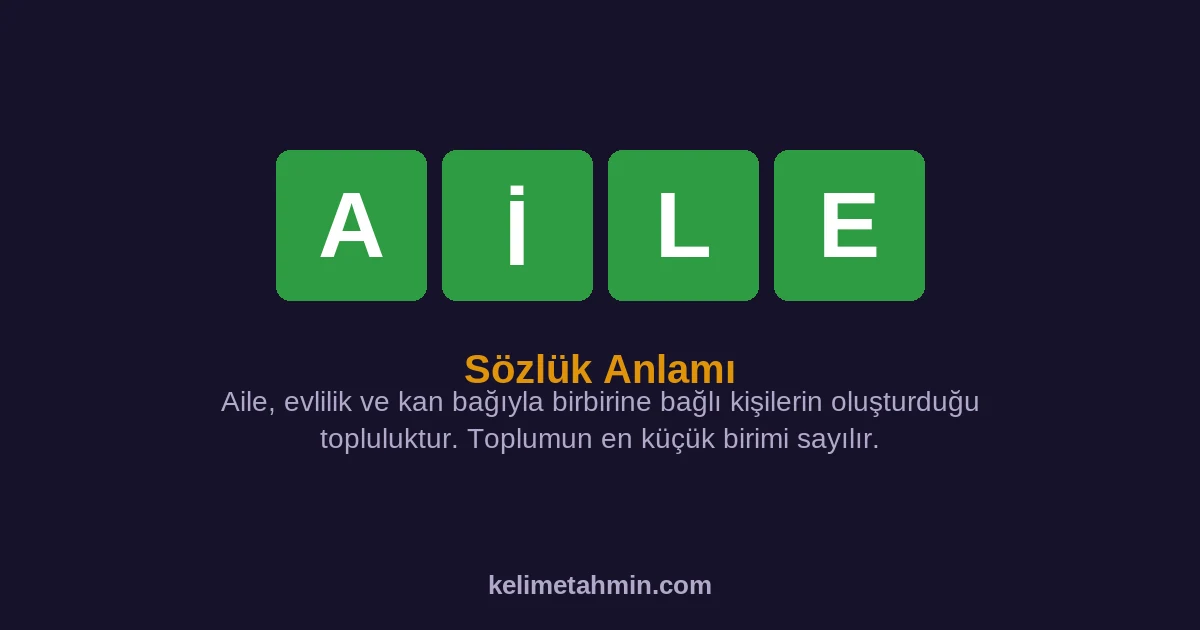 AİLE AİLE — anlamı ve örnek cümleler