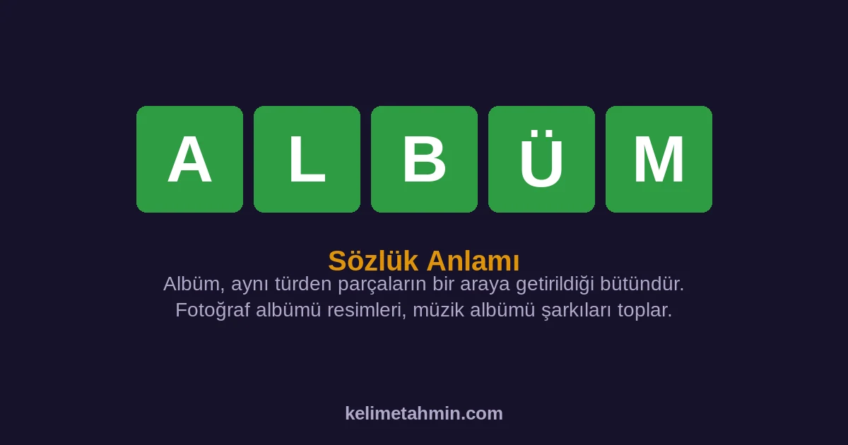 ALBÜM ALBÜM — anlamı ve örnek cümleler