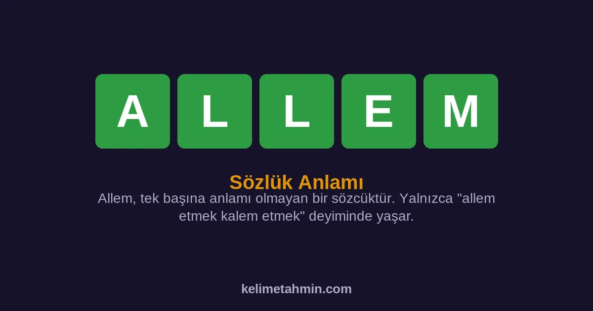 ALLEM ALLEM — anlamı ve örnek cümleler