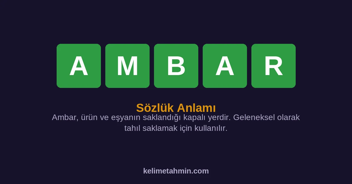AMBAR AMBAR — anlamı ve örnek cümleler