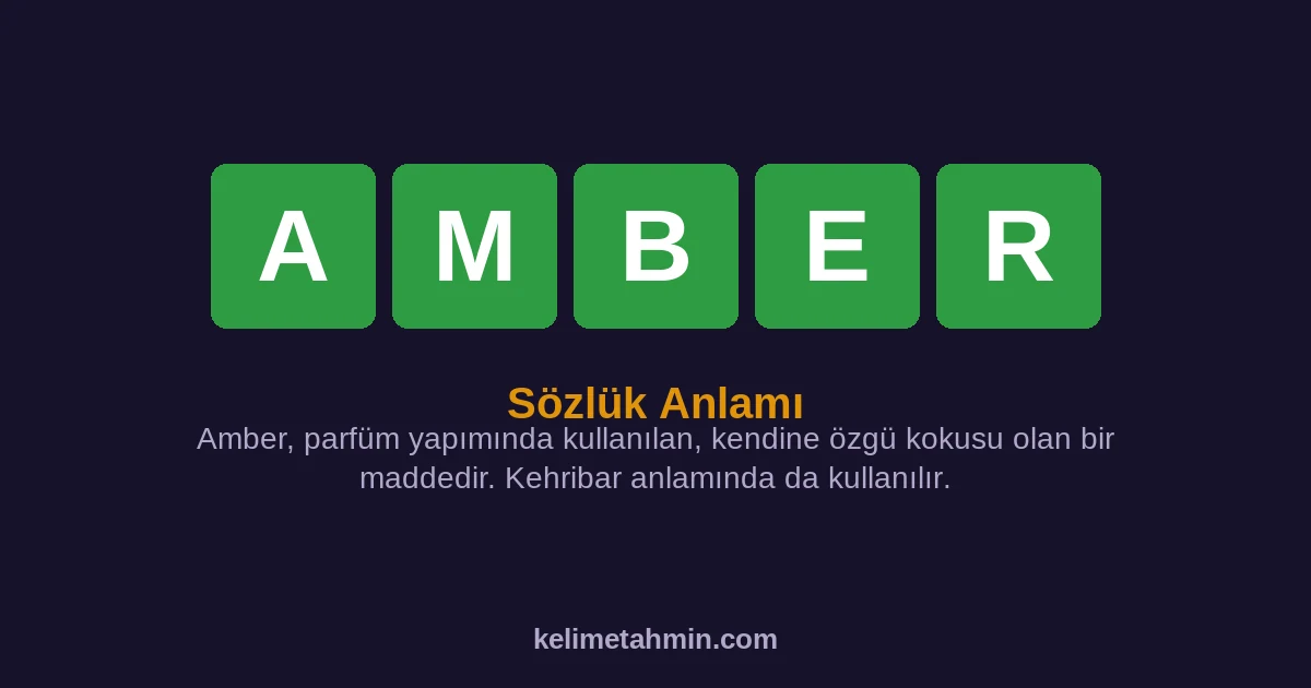 AMBER AMBER — anlamı ve örnek cümleler