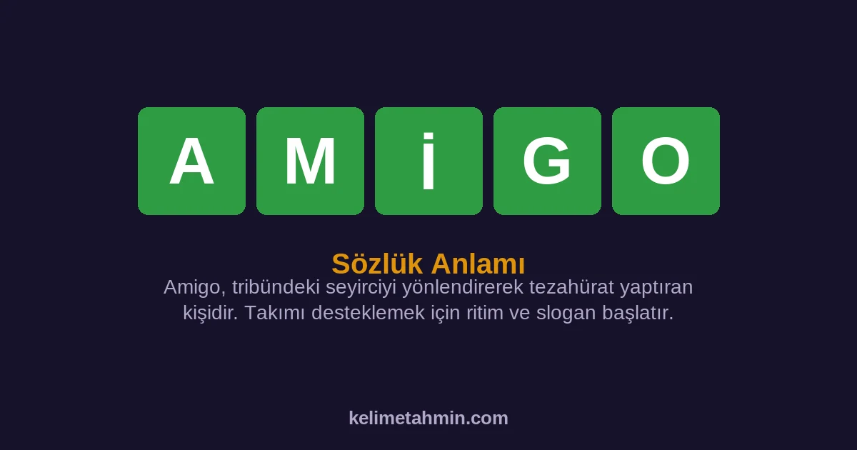 AMİGO AMİGO — anlamı ve örnek cümleler