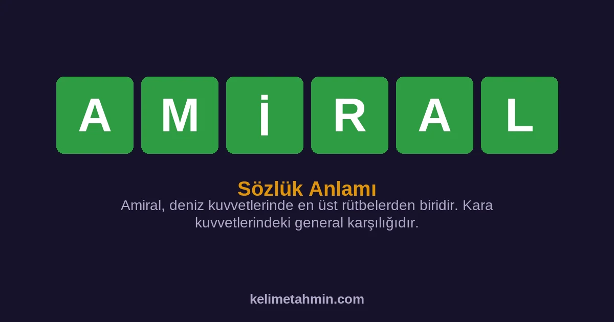 AMİRAL AMİRAL — anlamı ve örnek cümleler