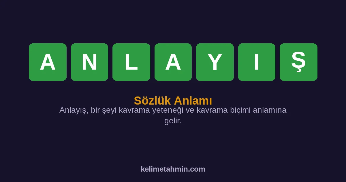 ANLAYIŞ ANLAYIŞ — anlamı ve örnek cümleler