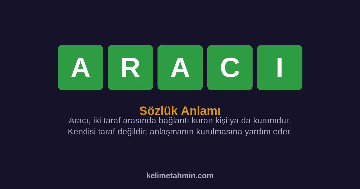 ARACI ARACI — anlamı ve örnek cümleler