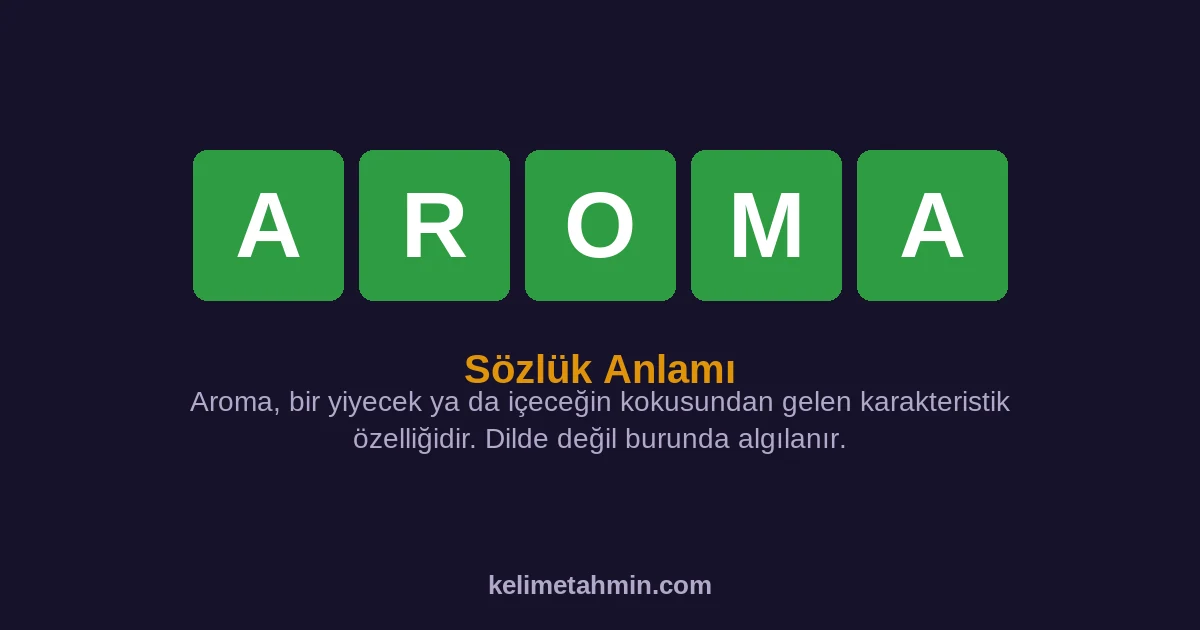 AROMA AROMA — anlamı ve örnek cümleler