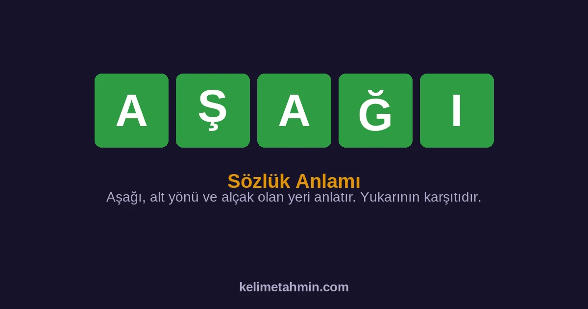 AŞAĞI AŞAĞI — anlamı ve örnek cümleler