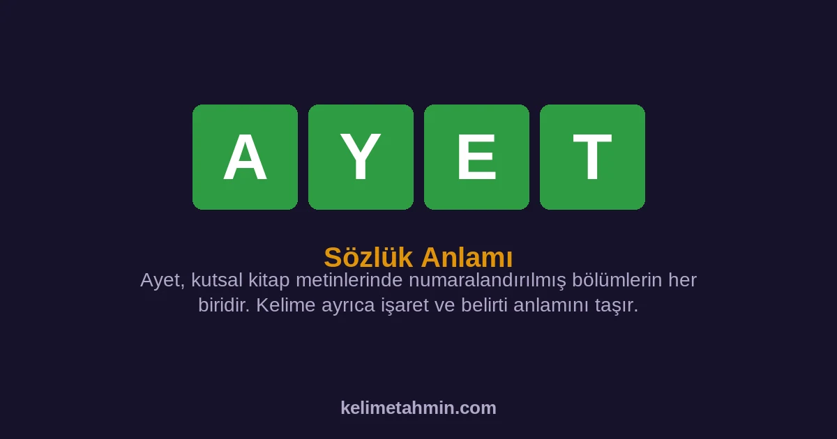 AYET AYET — anlamı ve örnek cümleler