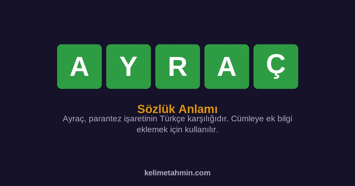 AYRAÇ AYRAÇ — anlamı ve örnek cümleler