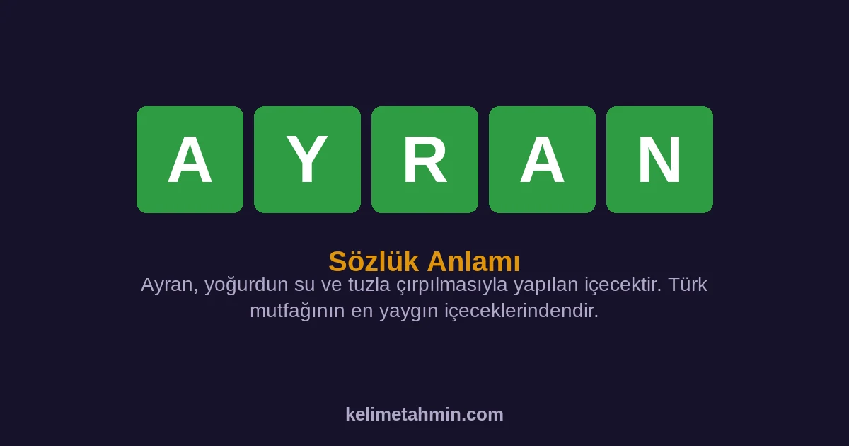 AYRAN AYRAN — anlamı ve örnek cümleler