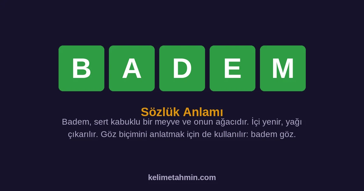 BADEM BADEM — anlamı ve örnek cümleler