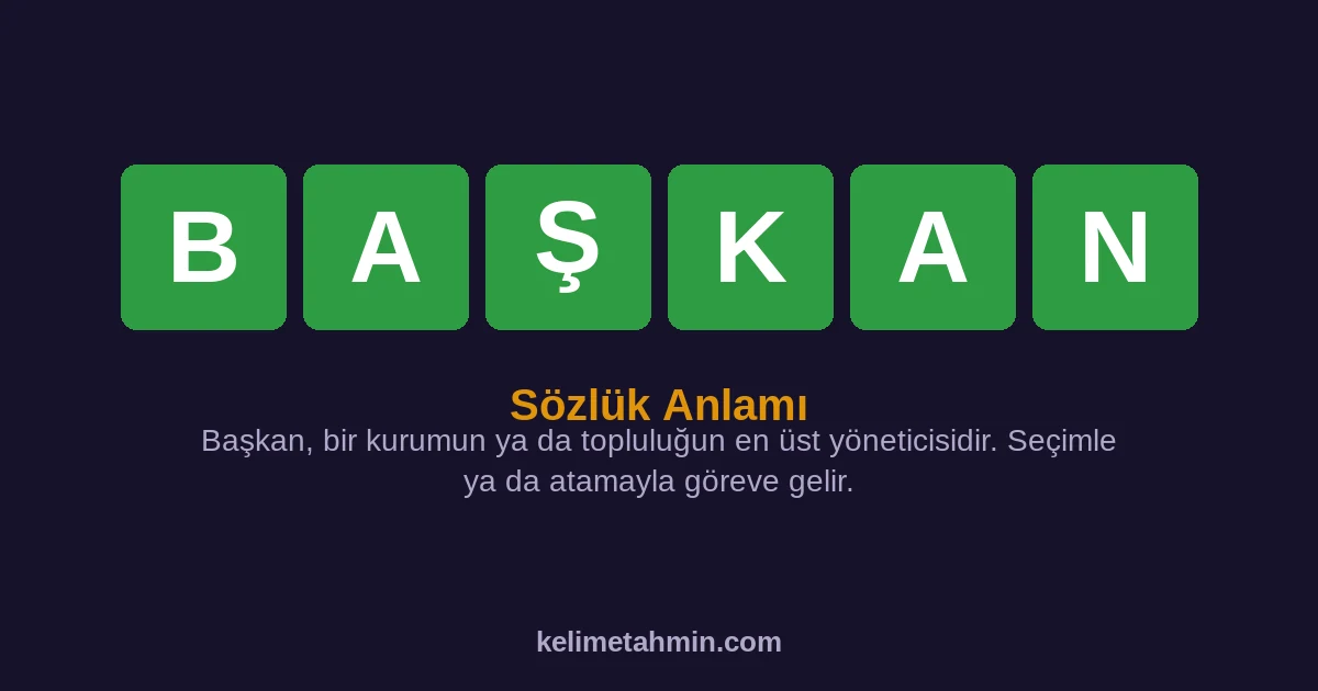 BAŞKAN BAŞKAN — anlamı ve örnek cümleler