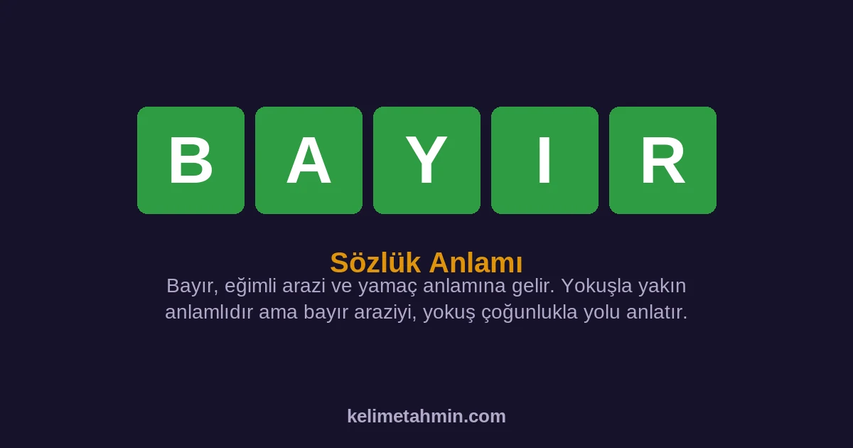 BAYIR BAYIR — anlamı ve örnek cümleler