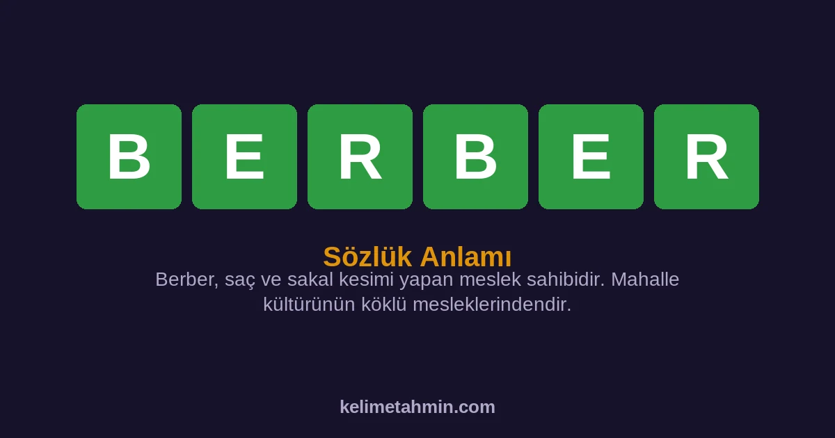 BERBER BERBER — anlamı ve örnek cümleler