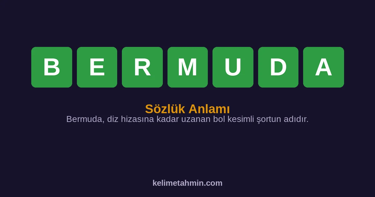 BERMUDA BERMUDA — anlamı ve örnek cümleler