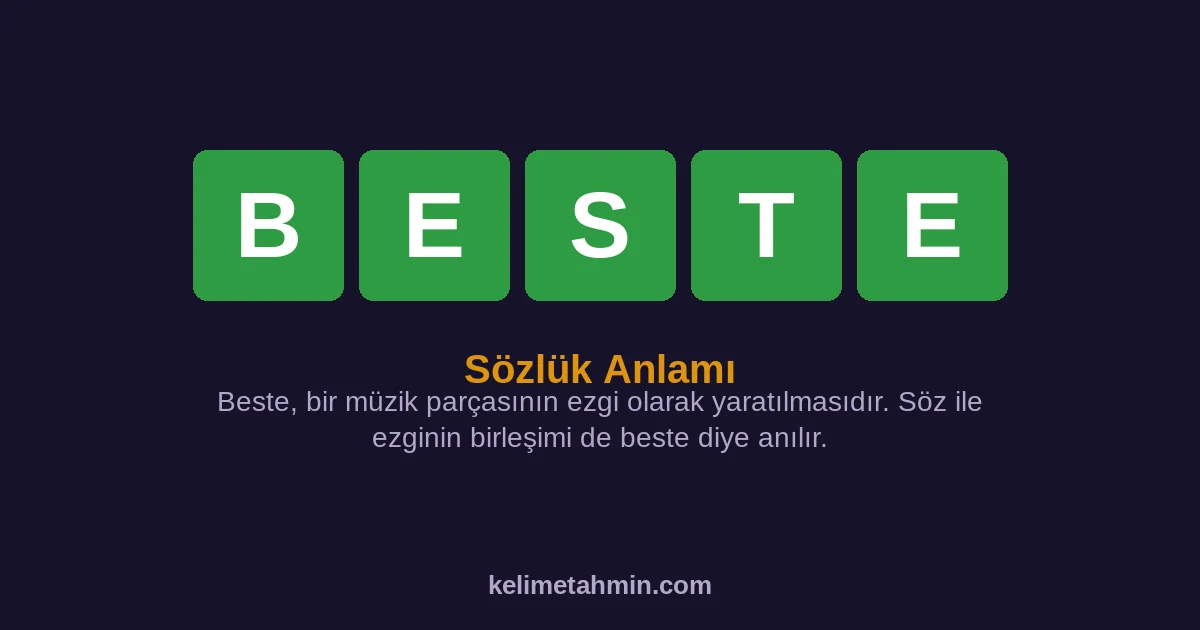 BESTE BESTE — anlamı ve örnek cümleler