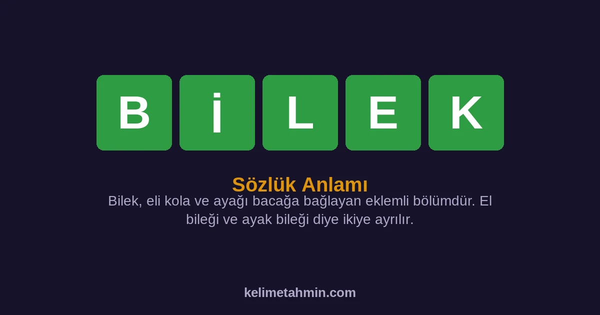 BİLEK BİLEK — anlamı ve örnek cümleler
