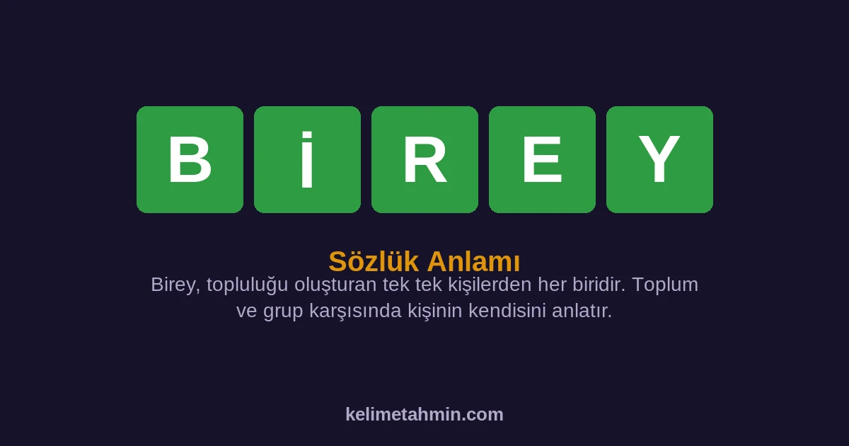 BİREY BİREY — anlamı ve örnek cümleler