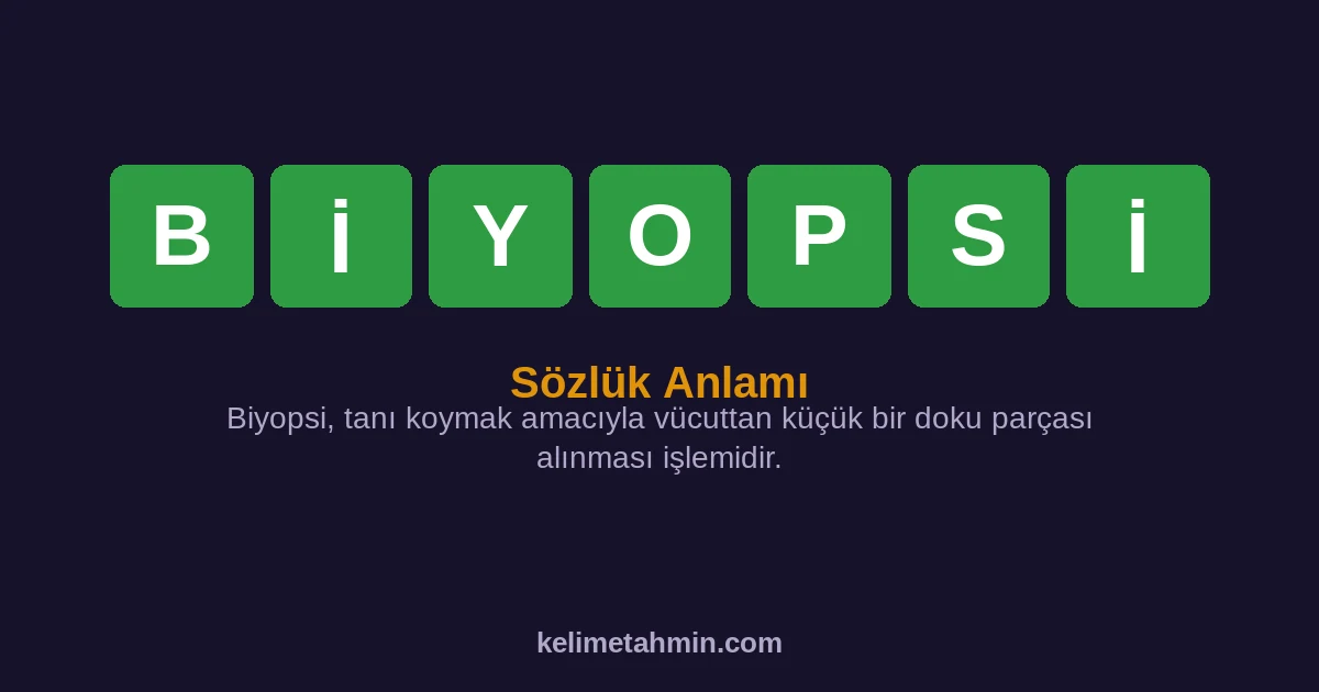 BİYOPSİ BİYOPSİ — anlamı ve örnek cümleler