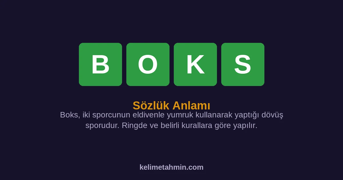 BOKS BOKS — anlamı ve örnek cümleler