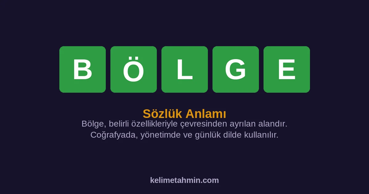 BÖLGE BÖLGE — anlamı ve örnek cümleler