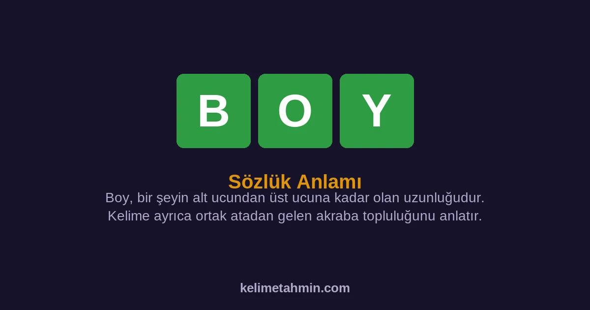 BOY BOY — anlamı ve örnek cümleler