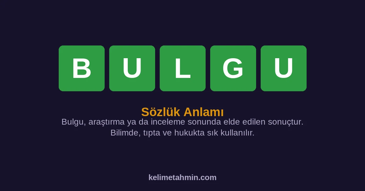 BULGU BULGU — anlamı ve örnek cümleler