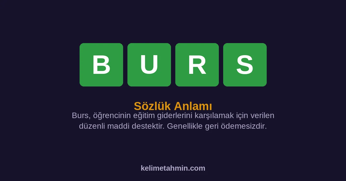 BURS BURS — anlamı ve örnek cümleler