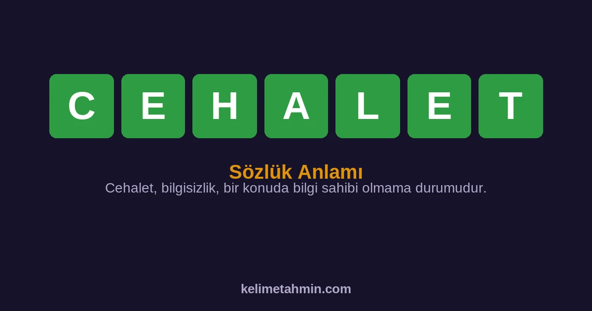 CEHALET CEHALET — anlamı ve örnek cümleler