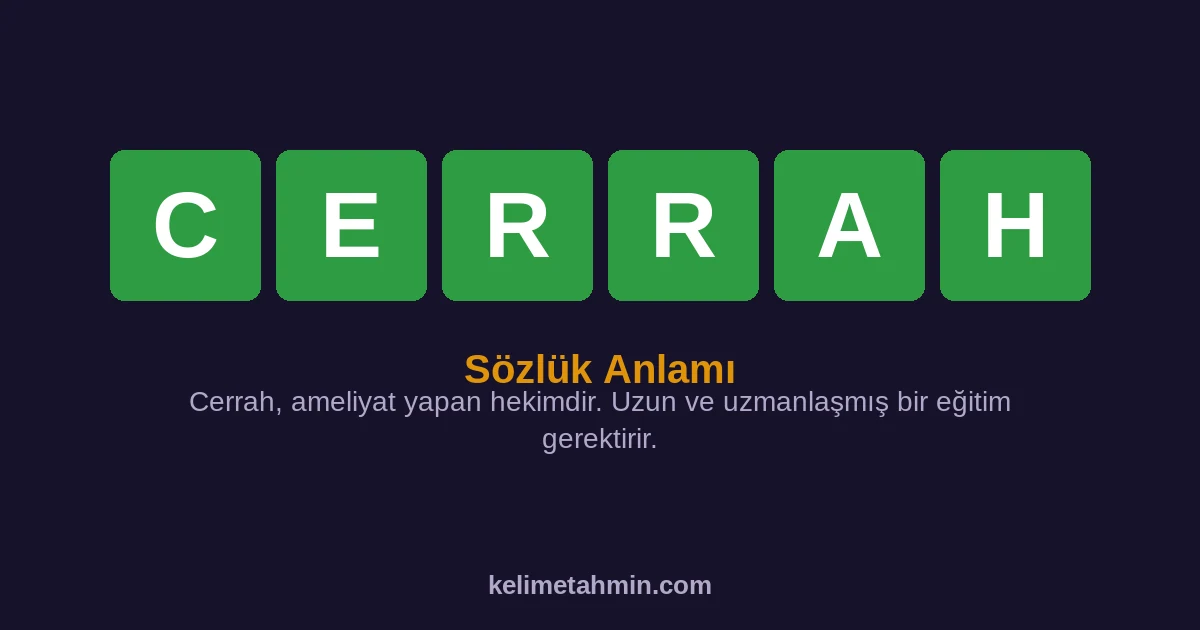 CERRAH CERRAH — anlamı ve örnek cümleler
