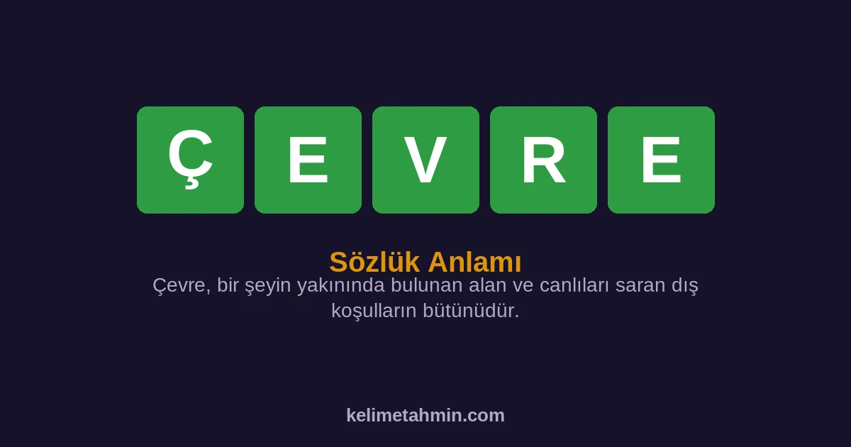 ÇEVRE ÇEVRE — anlamı ve örnek cümleler