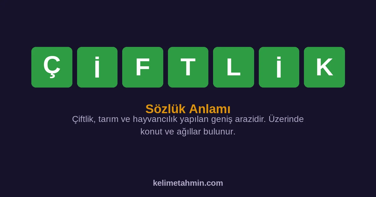 ÇİFTLİK ÇİFTLİK — anlamı ve örnek cümleler