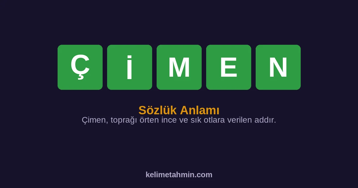 ÇİMEN ÇİMEN — anlamı ve örnek cümleler