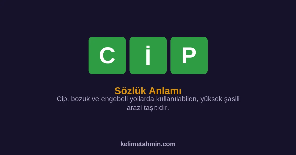 CİP CİP — anlamı ve örnek cümleler