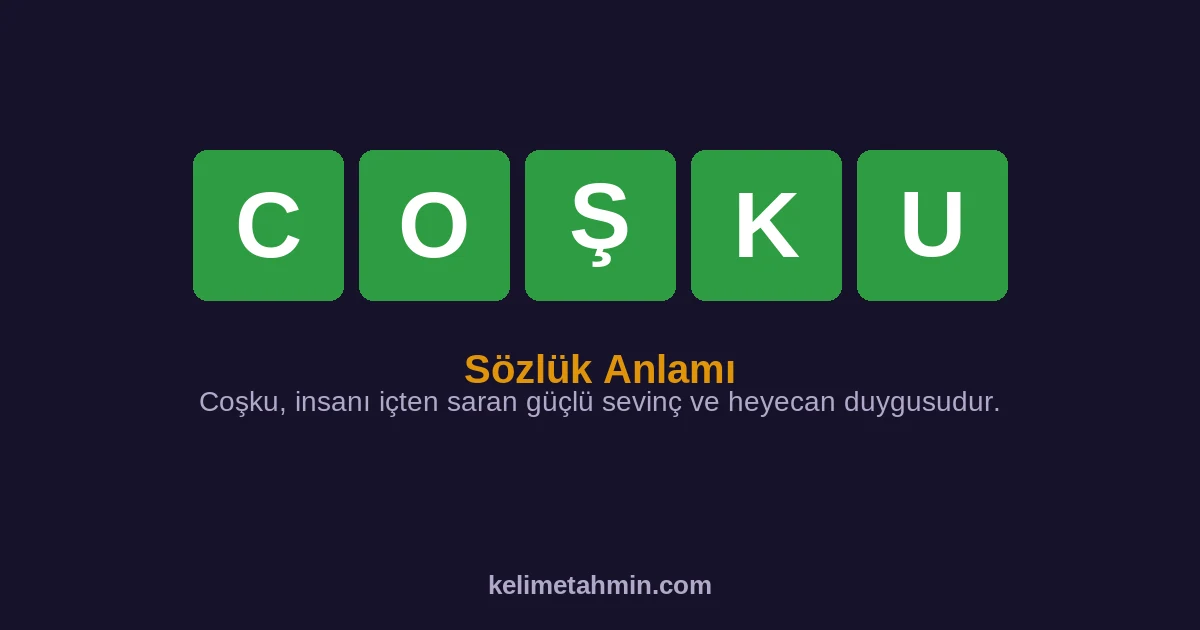 COŞKU COŞKU — anlamı ve örnek cümleler
