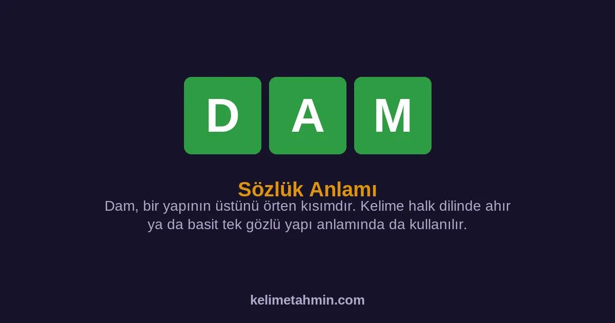 DAM DAM — anlamı ve örnek cümleler