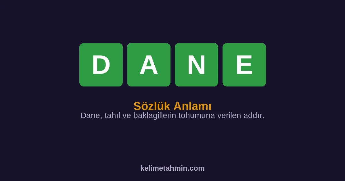 DANE DANE — anlamı ve örnek cümleler