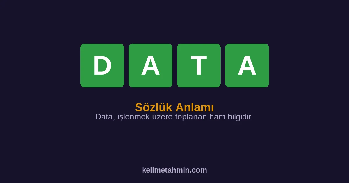 DATA DATA — anlamı ve örnek cümleler