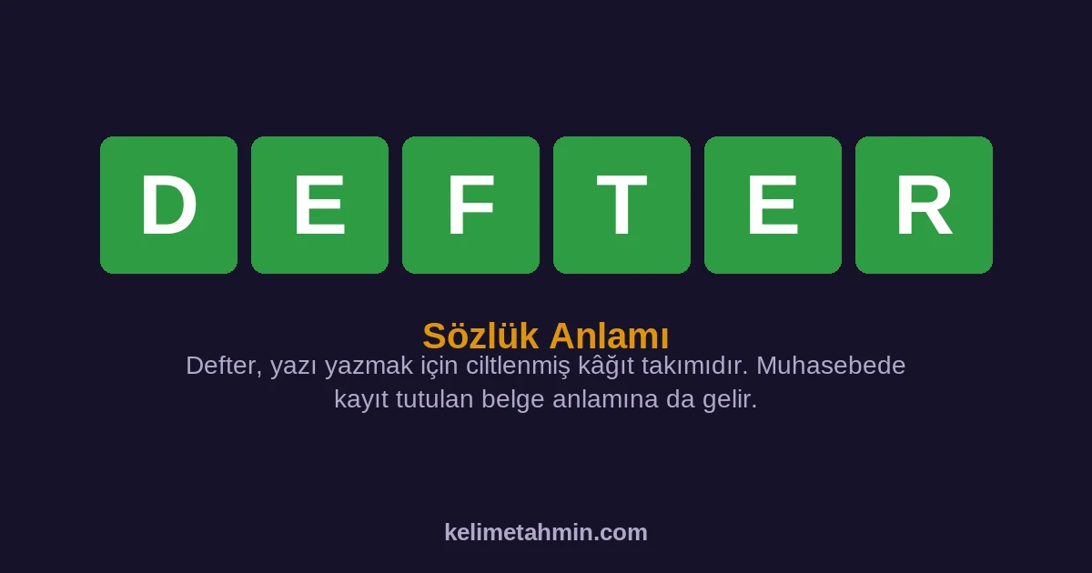 DEFTER DEFTER — anlamı ve örnek cümleler