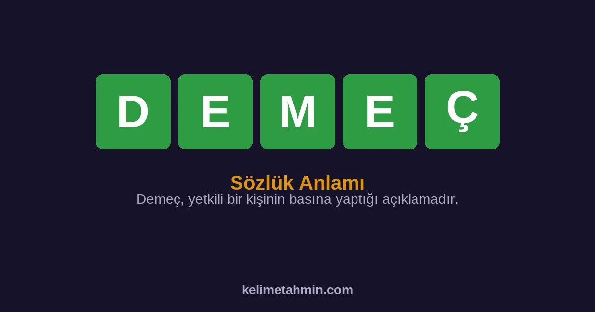 DEMEÇ DEMEÇ — anlamı ve örnek cümleler