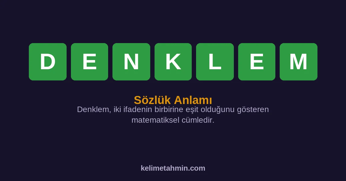 DENKLEM DENKLEM — anlamı ve örnek cümleler