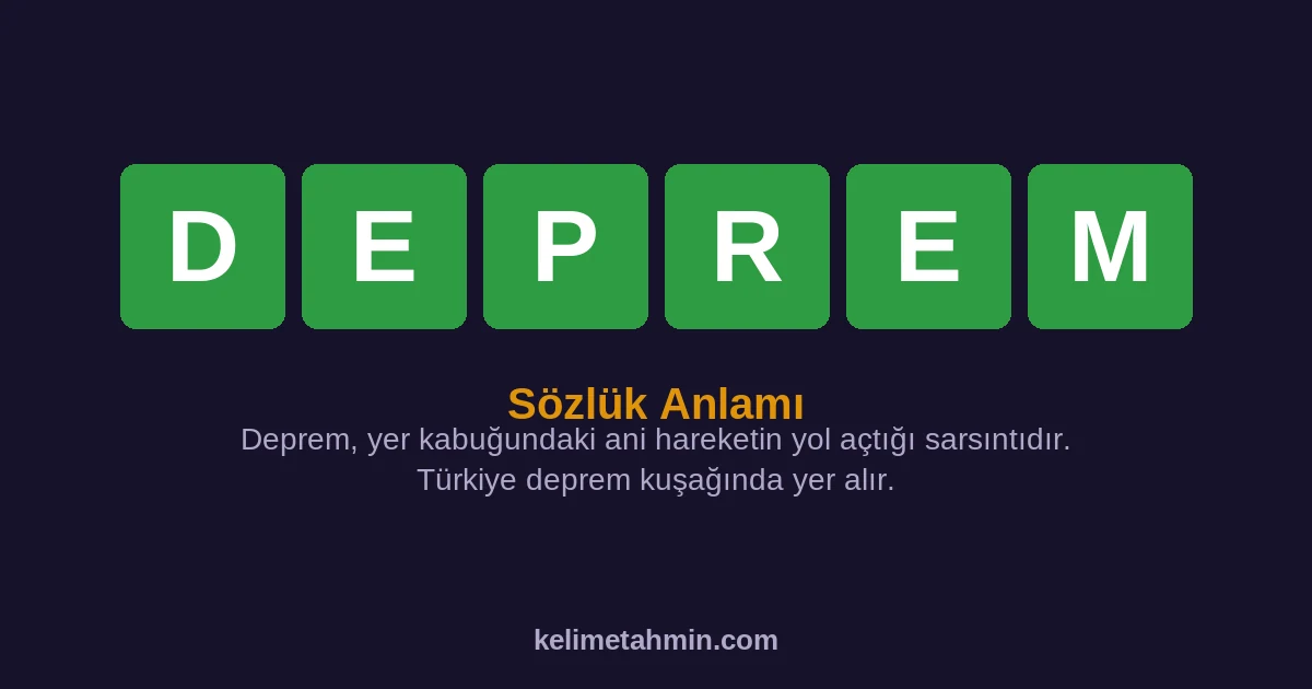 DEPREM DEPREM — anlamı ve örnek cümleler
